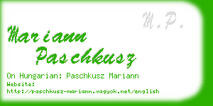 mariann paschkusz business card